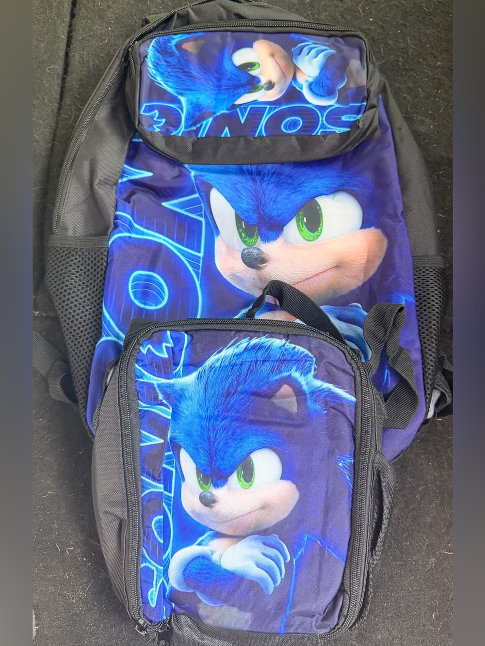 Sonic The Hedgehog Blue Graphic Backpack - Unbranded